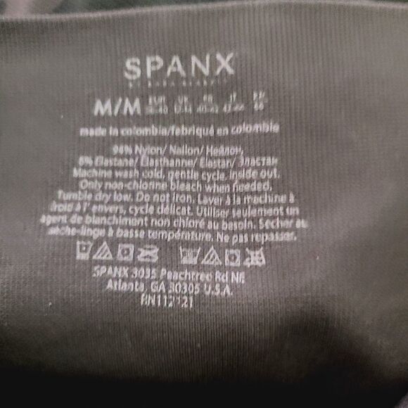 Spanx Look At Me Now Leggings M Black Gray Camo Stretch Seamless High Waisted‎ - Picture 5 of 5
